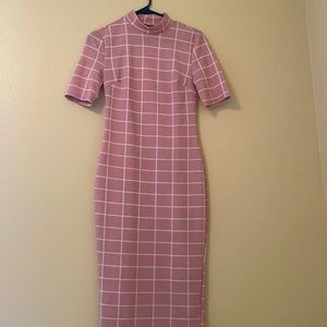 Pink and white shein dress.